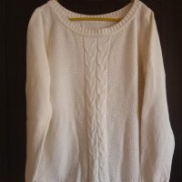 бяла блуза плетиво с орнаменти , снимка 2 - Блузи с дълъг ръкав и пуловери - 30906042