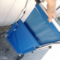 Шезлонг алуминиев за плаж, къмпинг, сгъваем стол плажен на колела, снимка 6 - Къмпинг мебели - 37133346