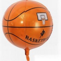 4d Баскетболна топка с игрище фолио фолиев балон хелий въздух парти, снимка 1 - Други - 31428275