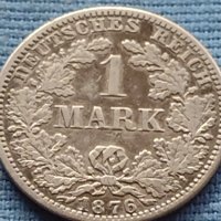 Сребърна монета 0.900 проба 1 марка 1876г. Германска империя Вилхелм първи 39625, снимка 4 - Нумизматика и бонистика - 42752295