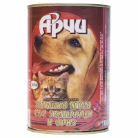 Консерва Арчи за куче и коте – телешко месо, 1100г, снимка 1 - За котки - 37175193