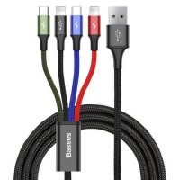 Кабел USB към 2 x Lightning, Micro USB и Type C USB 4 в 1 Baseus CA1T4-A01 1.2m Cable USB 4 in 1, снимка 1 - USB кабели - 38581649