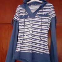 Нова памучна блуза с качулка , снимка 1 - Блузи с дълъг ръкав и пуловери - 30836370