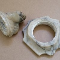 Стари Уникални ръчно резбовани в мрамор делфини, снимка 12 - Антикварни и старинни предмети - 40285966