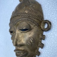 Бронзови африкански маски от Бряг на слоновата кост, снимка 4 - Статуетки - 42852248