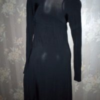 Черна рокля с интересен акцент от солей- С размер, снимка 5 - Рокли - 33757828