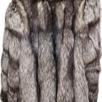 Кожено палто от сребърна лисица , снимка 2 - Палта, манта - 44289381