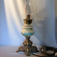Старинна Електрифицирана Газена Лампа, снимка 1 - Антикварни и старинни предмети - 29232782