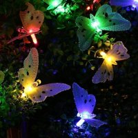 Верига от 12 ЛЕД пеперуди, Лампички , снимка 5 - Соларни лампи - 39270702