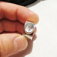 Стар мъжки сребърен пръстен с  аквамарин - стар внос от Щатите . Пленителна блестяща красота ., снимка 2 - Пръстени - 35361415