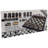 Комплект 3 в 1 класически настолни игри - шах, дама и табла, с интарзия от иглолистна дървесина. , снимка 7 - Шах и табла - 36625976