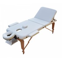 4 Дървена масажна маса Zenet с ФИКСИРАНА Цена 10 лева за доставка Zenet Zet-1047 размер М бяла, снимка 3 - Кушетки - 39115731