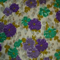 Плат италианска дизайнерска копринена тафта принт цветя, снимка 5 - Поли - 34237309