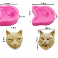 Голяма Котешка глава котка силиконов молд форма калъп за фондан шоколад гипс сапун, снимка 2 - Форми - 30447489