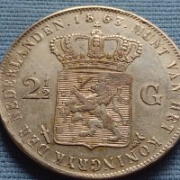 Монета 2 1/2 гулдена 1863г. Кралство Нидерландия Вилем трети 34931, снимка 1 - Нумизматика и бонистика - 42710977