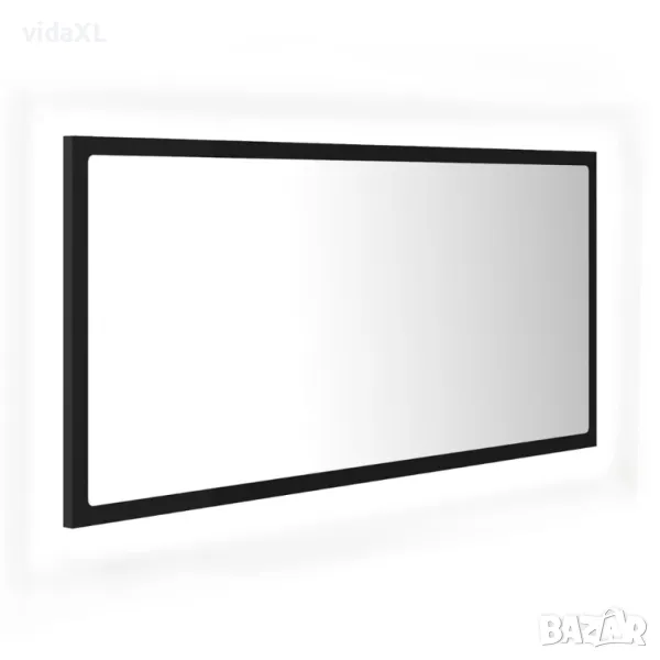 vidaXL LED огледало за баня, черно, 90x8,5x37 см, акрил(SKU:804933), снимка 1