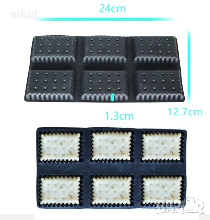 6 бисквитки крекери силиконов молд форма калъп , снимка 1