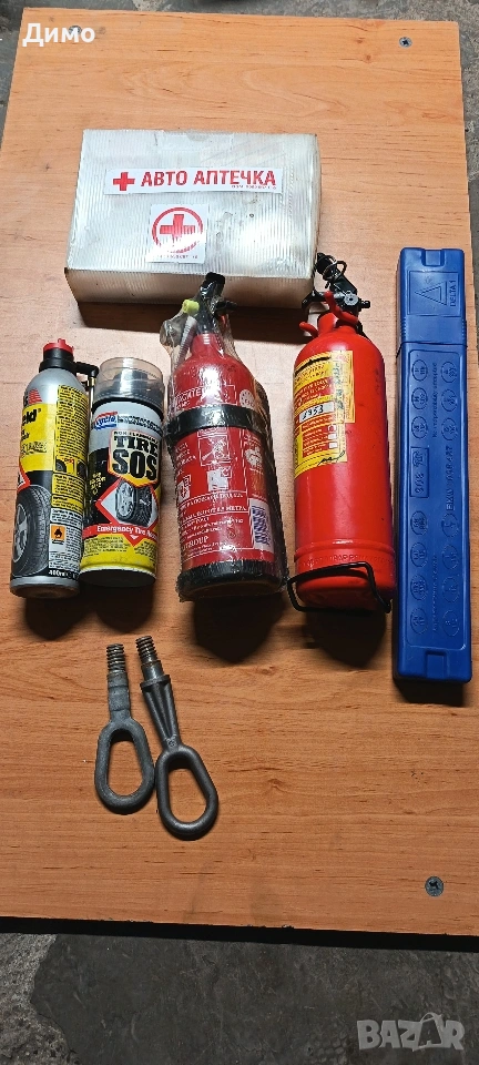 аптечка пожарогасител триъгълник кука резервна гума, снимка 1