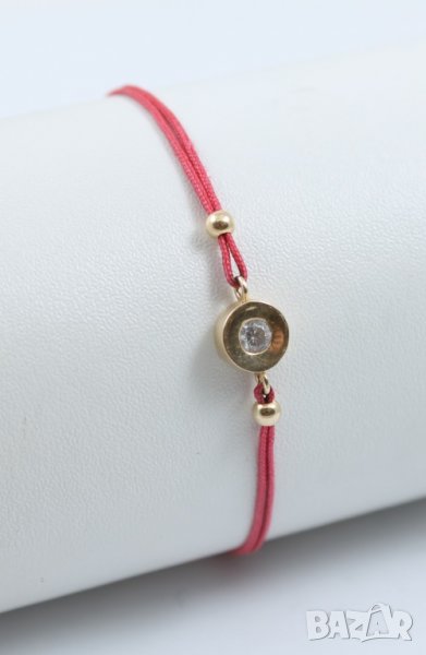 златна гривна с червен конец 45623, снимка 1