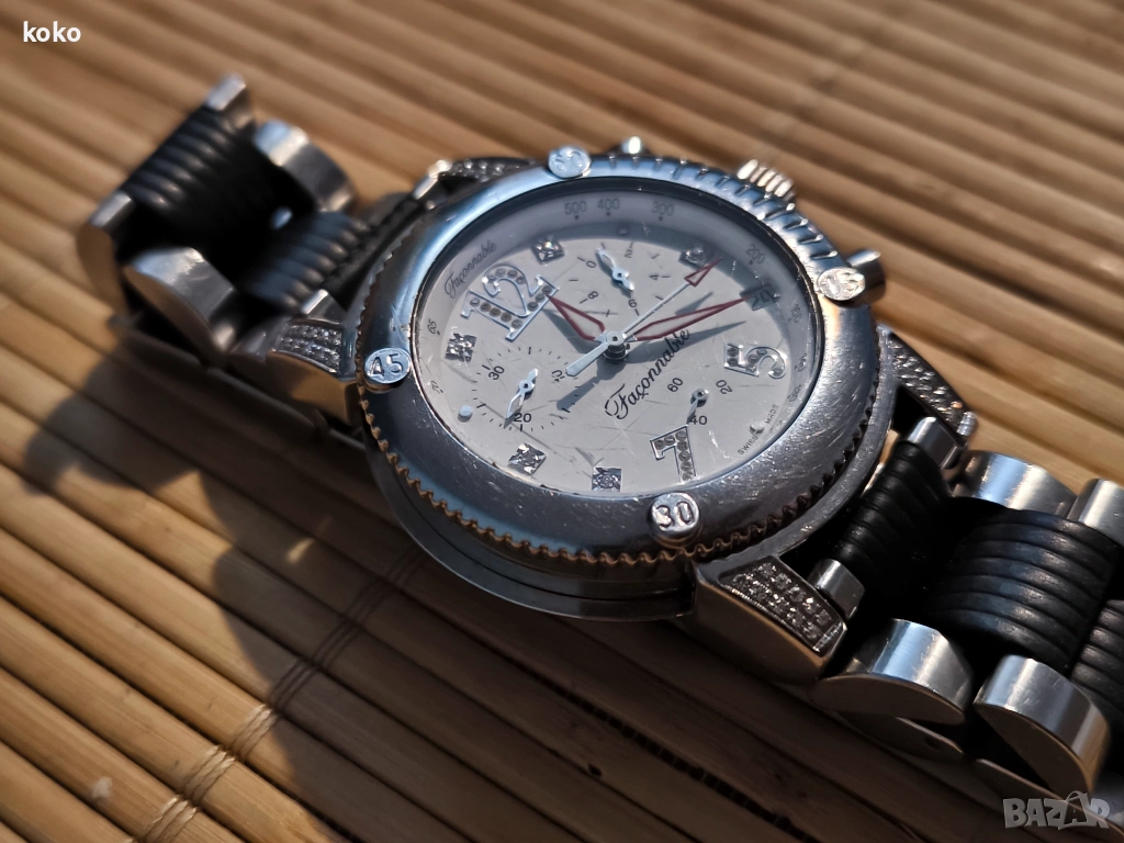 Часовник с диаманти Faconnable, снимка 1