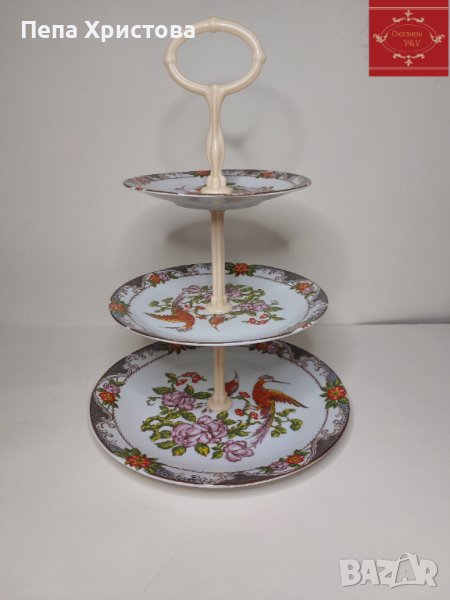 Порцеланова триетажна поставка Чехия, снимка 1