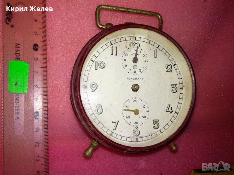 JUNGHANS MADE in GERMANY Стар КОЛЕКЦИОНЕРСКИ МЕХАНИЧЕН НЕМСКИ БУДИЛНИК от ЦАРСКО ВРЕМЕ ЮНГХАНС 43689, снимка 1