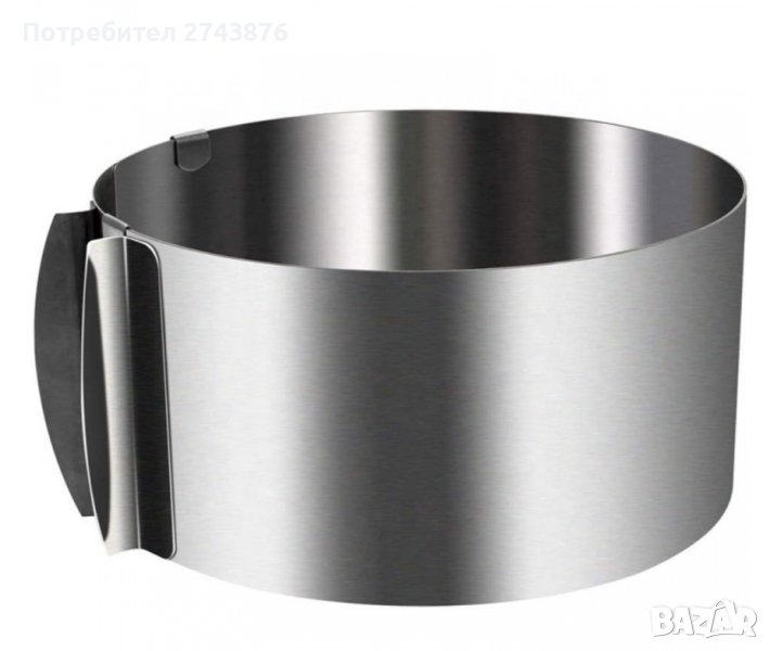  РЕГУЛИРУЕМ РИНГ ЗА ТОРТА, КРЪГЪЛ,ДИАМЕТЪР 16-30СМ,ВИСОЧИНА-15СМ,НЕРЪЖДАЕМА СТОМАНА, снимка 1