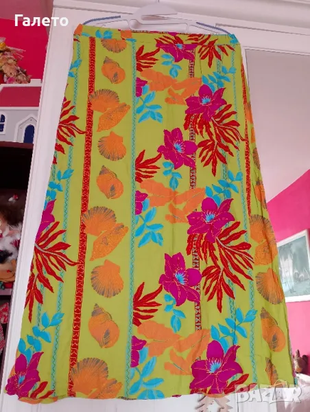 Пъстра, пола с цепки отстрани 30 см цветна п, снимка 1