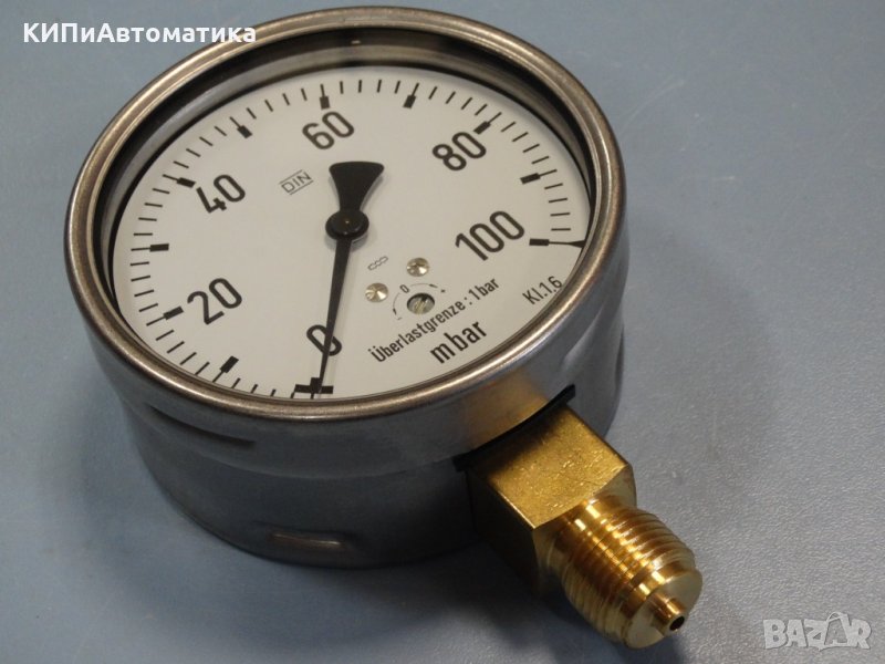 Манометър WIKA 52240 Ф 100, 100 mbar, снимка 1