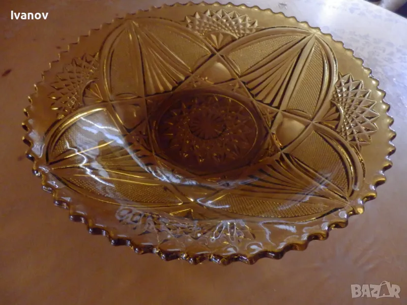 Голяма стъклена фруктиера, снимка 1