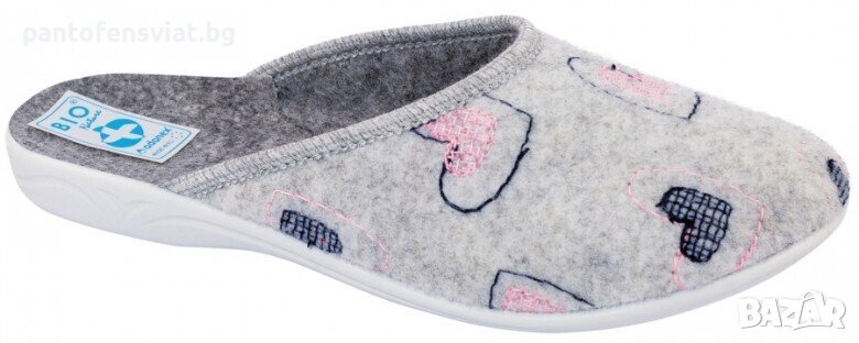 Дамски чехли ADANEX сив сърца 36/41, снимка 1