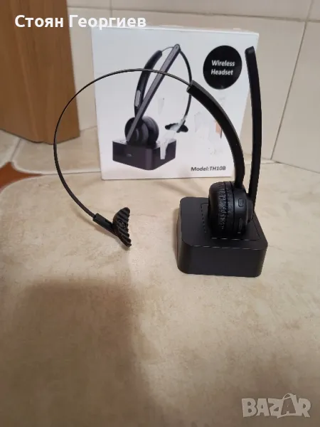Безжични слушалки за кол център с микрофон TH10B, Автономност 30 часа, Bluetooth 5.2, снимка 1