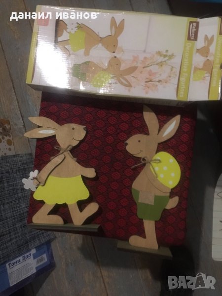 Комплект зайчета дърво момче и момиче./д.30/ш.11, снимка 1