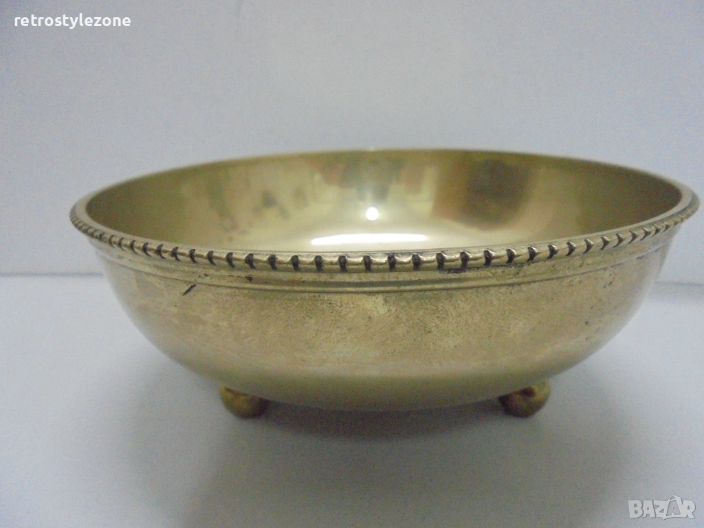 № 8464 Винтидж бронзова купичка на крачета, снимка 1