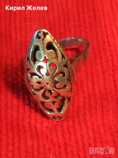 СТАРИНЕН АЖУРЕН АР НУВО СРЕБЪРЕН ФЛОРАЛЕН ПРЪСТЕН ВИСОКА ПРОБА СРЕБРО МАЙСТОРСКА РАБОТА УНИКАТ 7141, снимка 1