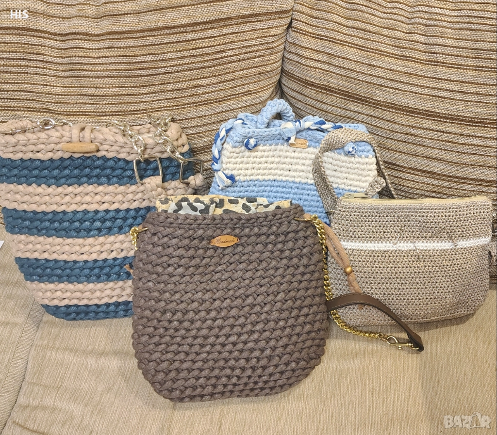 Дамски плетени чанти, луксозни, хендмейд с подплата и джоб, различни модели , снимка 1