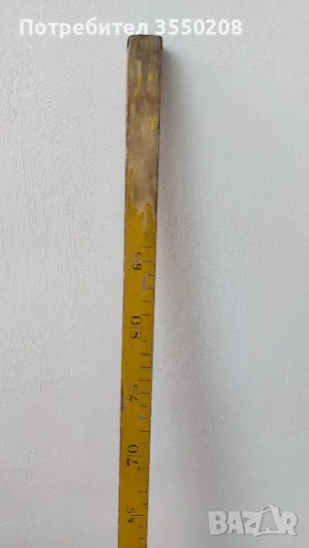 Стар магазинен, дървен метър, снимка 1