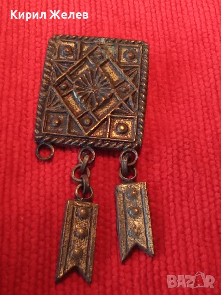 БРОНЗОВА РЕТРО ПОСРЕБРЕНА ОРНАМЕНТИРАНА СТАРА БРОШКА 3295, снимка 1