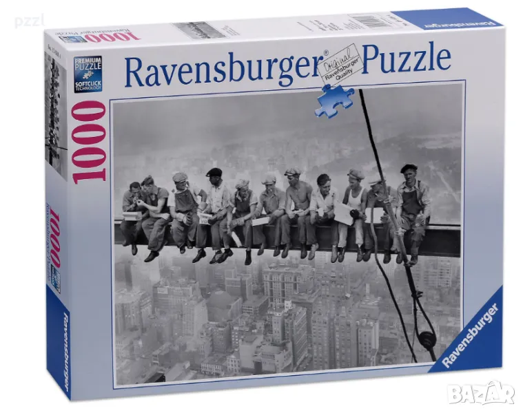 Пъзел "Lunchtime 1932" Black & White Ravensburger 1000 части, снимка 1