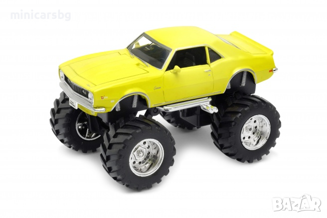 1:34 Метални колички: Monster Truck 1968 Chevrolet Camaro Z28 (джип с големи гуми) Welly, снимка 1