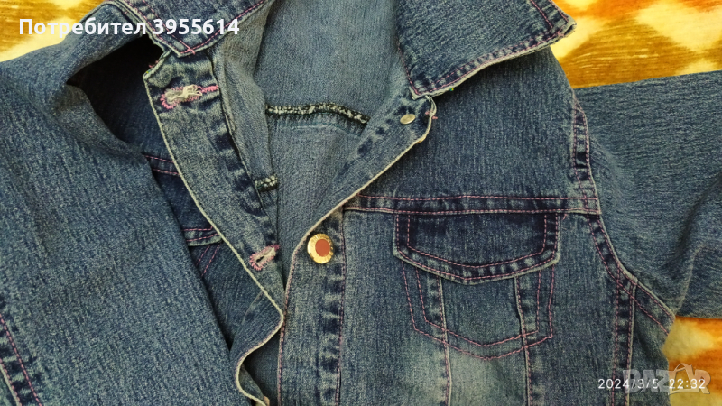 Продавам дънково яке за момиче.Размер 116, снимка 1