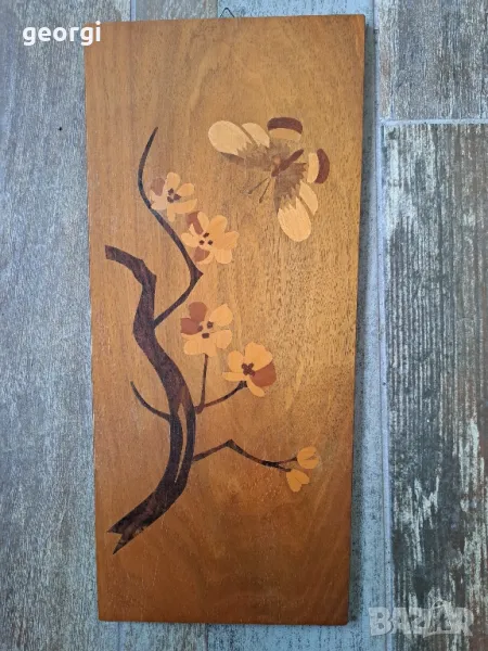 дървено пано за стена интарзия  2/4, снимка 1