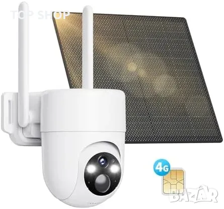 Нова 4G LTE камера за сигурност на открито, без Wi-Fi, слънчево захранване, снимка 1