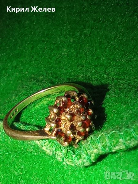 СТАР РУБИНЕН СРЕБЪРЕН ПРЪСТЕН СТЕРЛИНГ СИЛВЪР с ЩЕМПЕЛИ и за РУБИН КАМЪНИТЕ ЮВЕЛИРНА ИЗРАБОТКА 25377, снимка 1