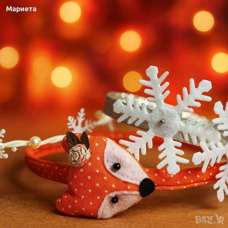 Коледни аксесоари за глава ръчна изработка Диадема със снежинки Венче за коса , снимка 1