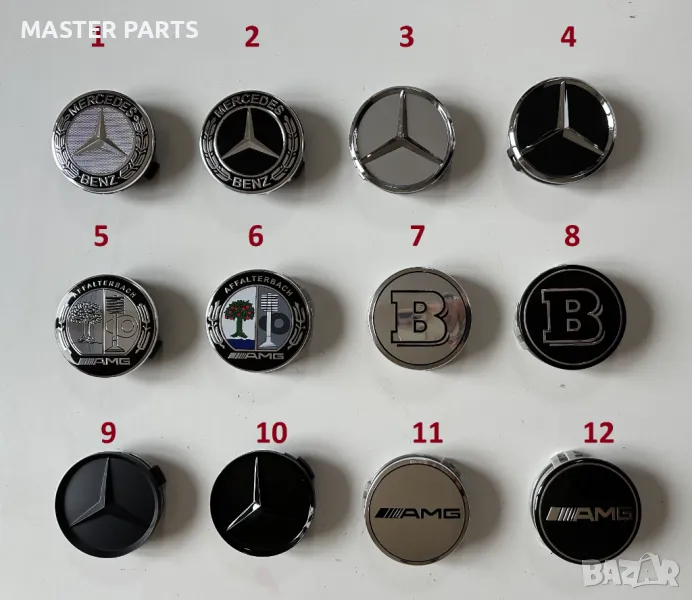 Чисто нови . Капачки за джанти MERCEDES МЕРЦЕДЕС 75мм ., снимка 1
