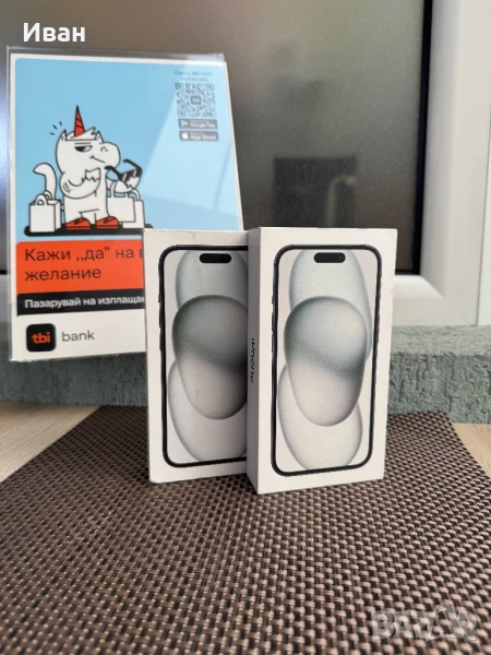 ‼️Нов•iphone 15 ЛИЗИНГ 50лв/м айфон Black   15, снимка 1