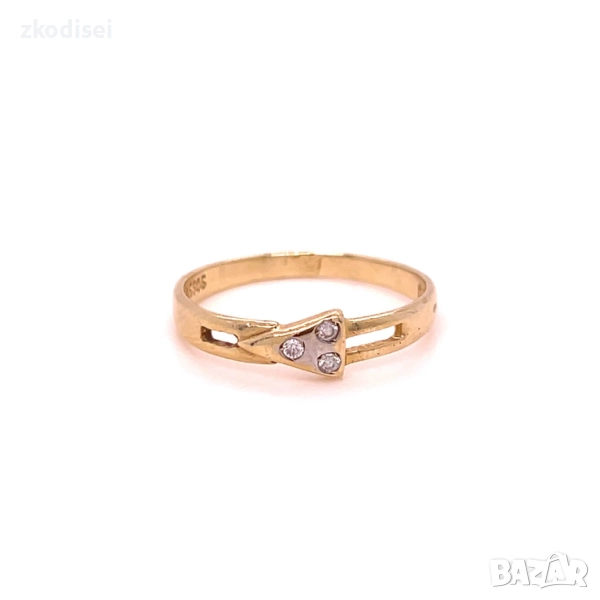 Златен дамски пръстен 1,71гр. размер:55 14кр. проба:585 модел:34582-5, снимка 1