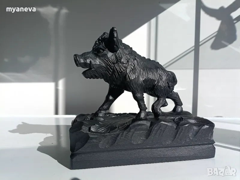 Глиган, диво прасе, авторска дърворезба, снимка 1