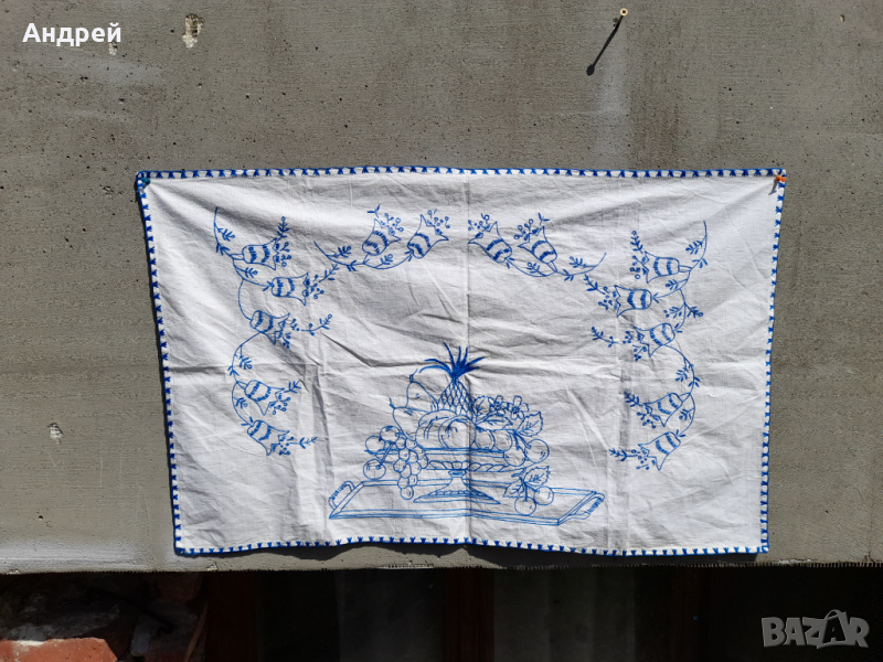 Старинен бродиран ковьор,покривка за стена #134, снимка 1